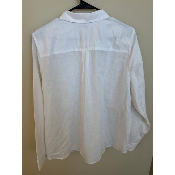 J.Crew Linen Blend Button-Up Long Sleeve Linen Blend Shirt - Picture 6 of 7